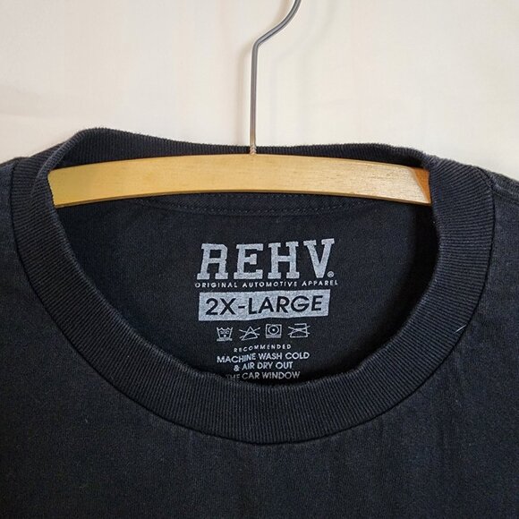 REHV Men's T-Shirt Graphic Print Short Sleeve Black Size 2XL - Picture 3 of 7